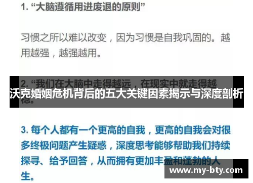 沃克婚姻危机背后的五大关键因素揭示与深度剖析